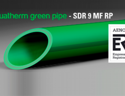 Certificados de Calidad AENOR para tuberías y accesorios Aquatherm Green Pipe SDR9 MF-RP