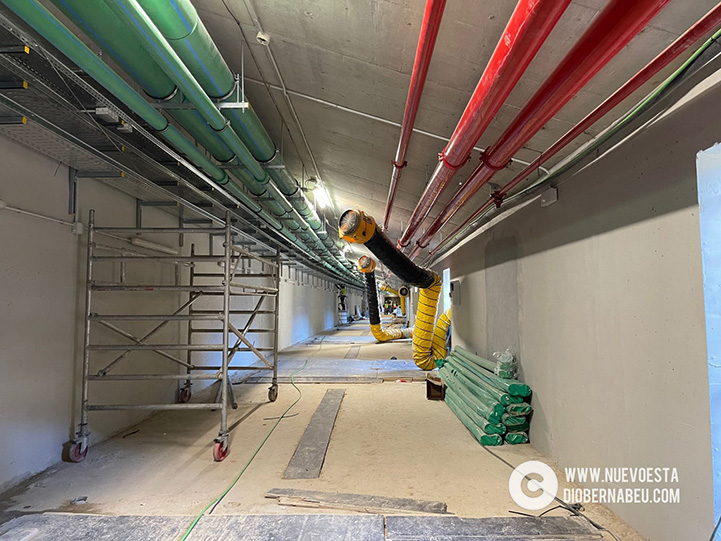 Sistema de tuberías para agua potable aquatherm green pipe en la obra del Nuevo Estadio Bernabéu.