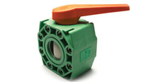Válvula de bola con brida incorporada aquatherm Green Pipe.